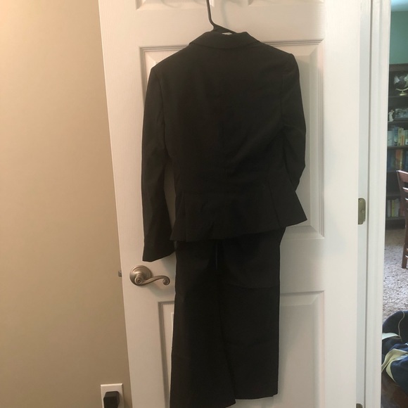 Black pinstripe matching jacket and pant suit - Picture 2 of 2